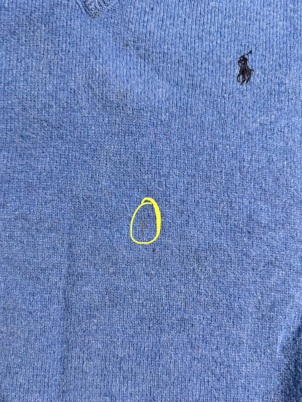 VINTAGE Polo Ralph Lauren sweater vest sleeveless v neck lambswool wool blue 90s - Picture 8 of 8